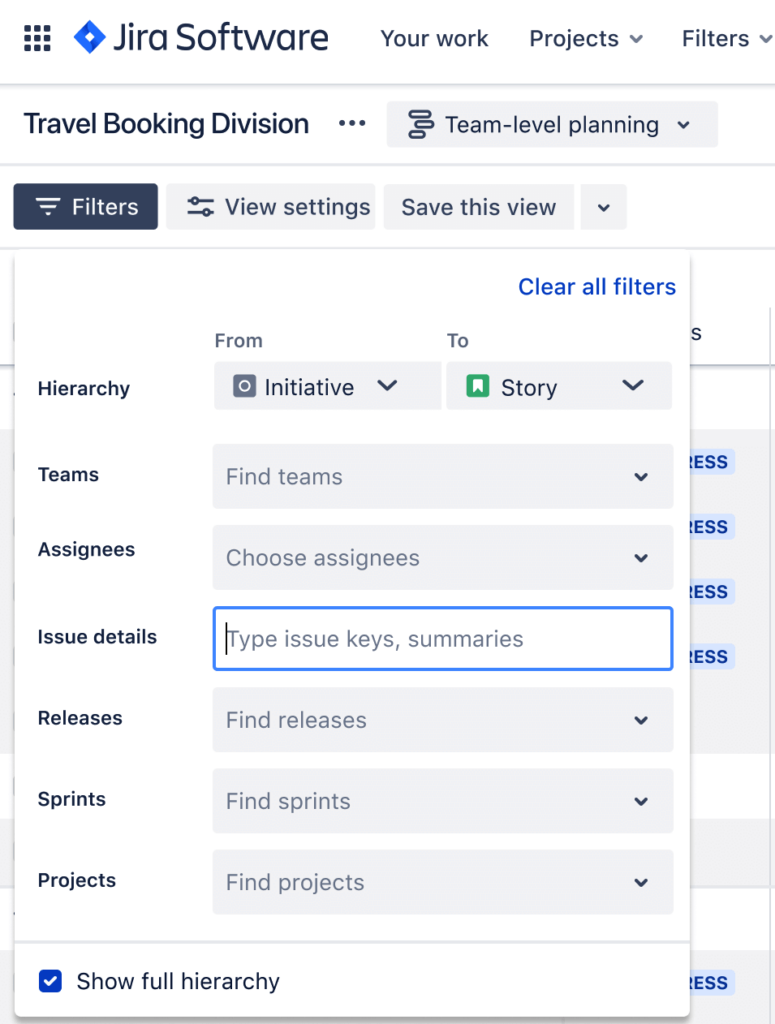 Smart filters Jira Software