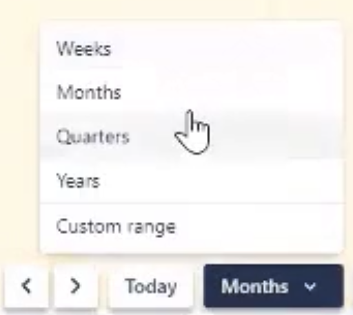 time period: Jira Advanced Roadmaps