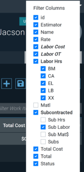 Oxalis Advanced Estimation v1.9.0- Fully Selectable columns