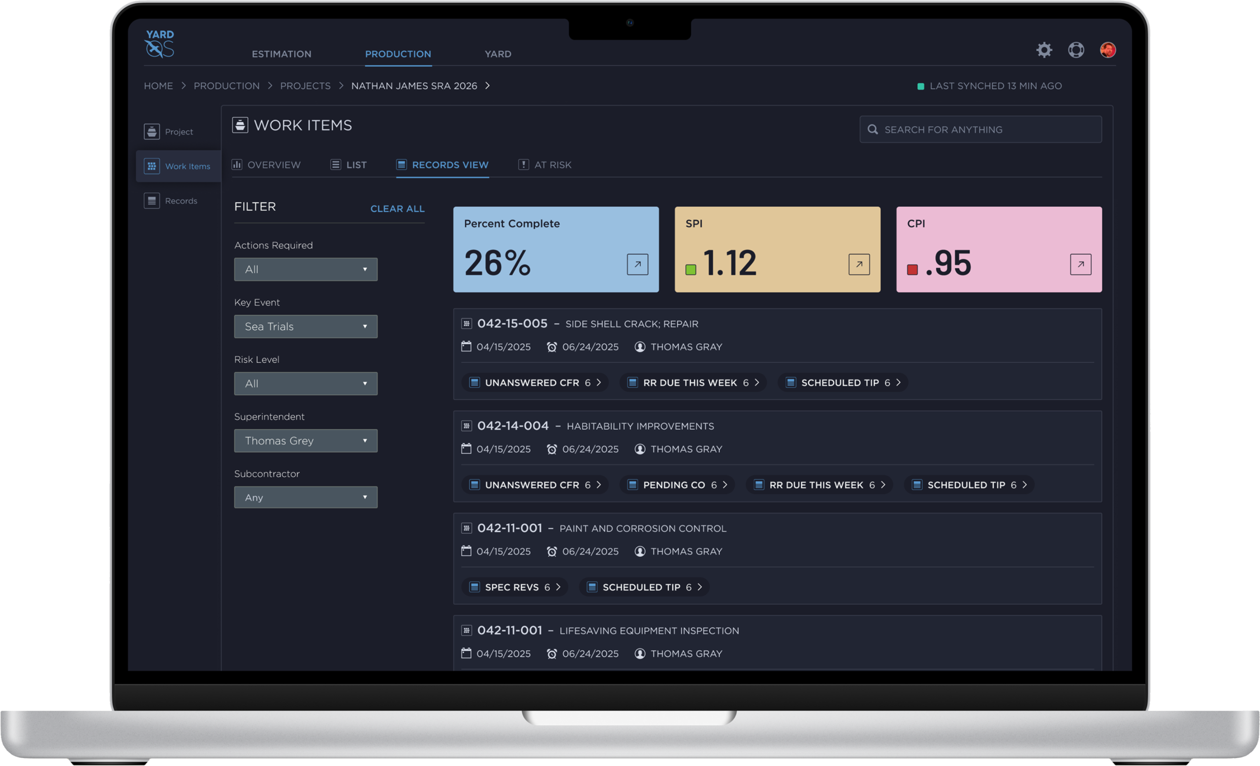 YardOS platform screenshot